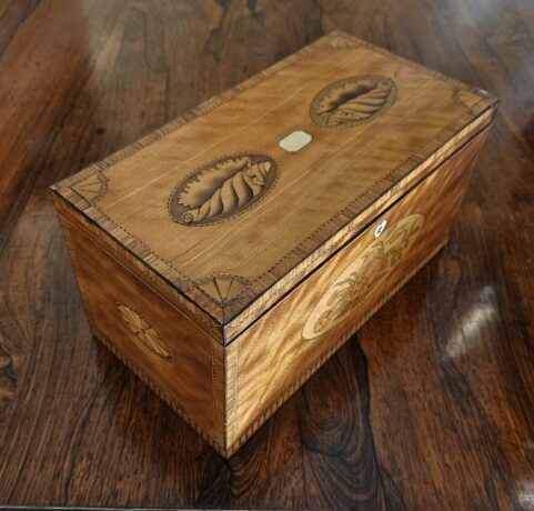 George III Satinwood Tea Caddy UK c1790