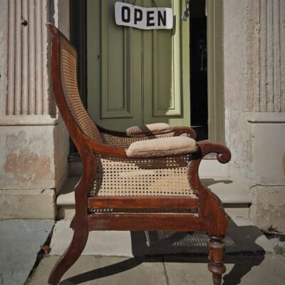 George IV Mahogany Library Bergere Chair c1830