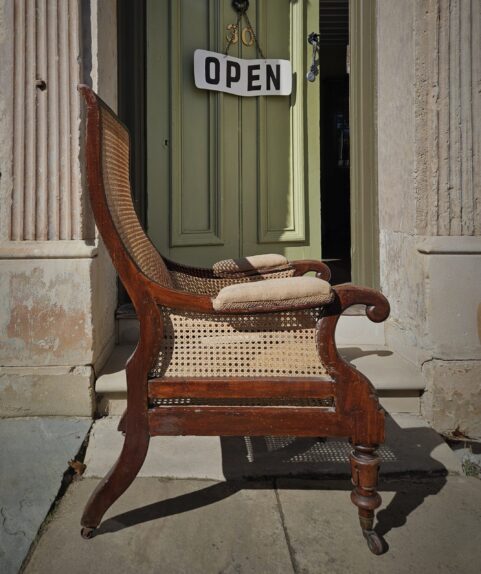 George IV Mahogany Library Bergere Chair c1830