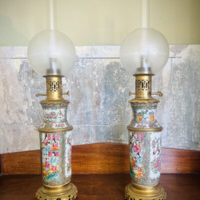 Pair Of Moderator Lamps c1850