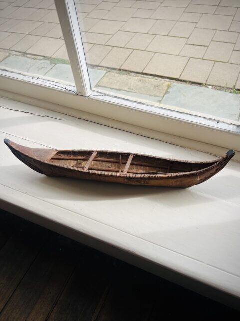 Model Of An Inuit Canoe With Oars c1910