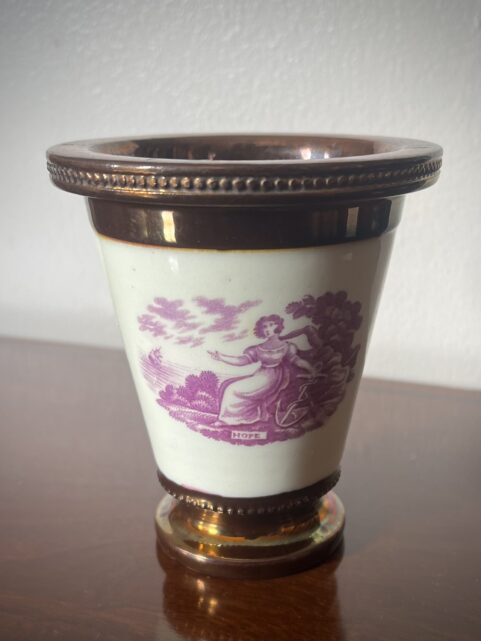 Regency Lustre Ware ‘Hope’ & ‘Faith’ Flower Vase c1820
