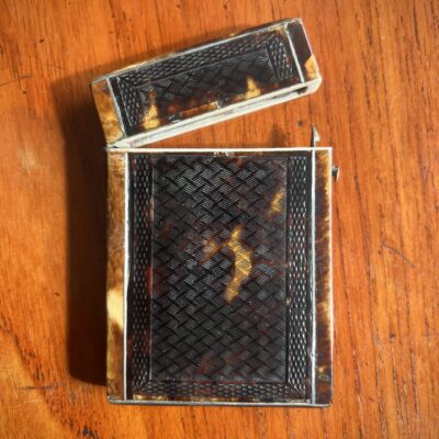 Regency Tortoiseshell, Ivory and Silver Card Case c1810
