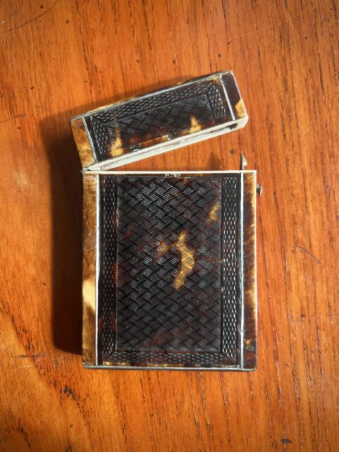 Regency Tortoiseshell, Ivory and Silver Card Case c1810