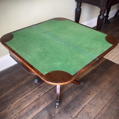 Regency Rosewood & Australian Cedar, Brass Inlaid Card Table c1820