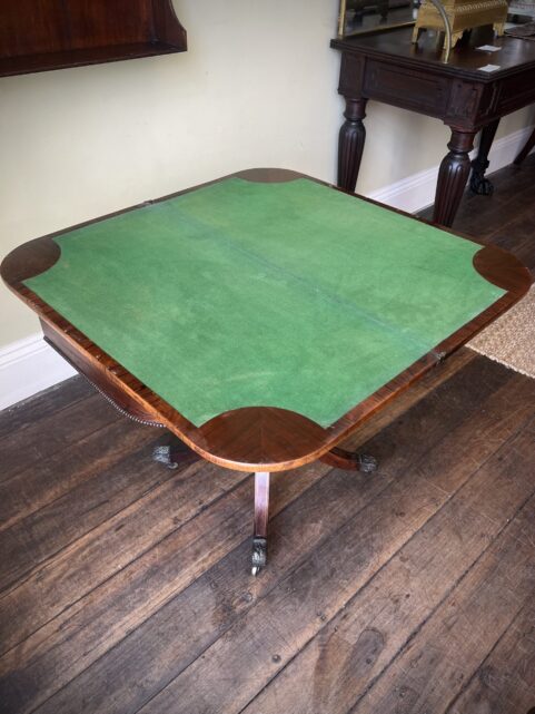 Regency Rosewood & Australian Cedar, Brass Inlaid Card Table c1820