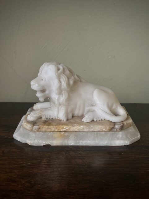 Italian ‘Grand Tour’ Three-Colour Alabaster Lion Florence c1870