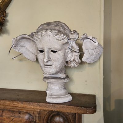 Winged Hermes Plaster Bust by D Brucciani c1850