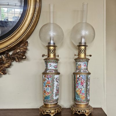 Pair of Moderator Lamps Paris c1845