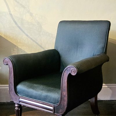 George IV Rosewood Lyre Front Library Armchair c1825